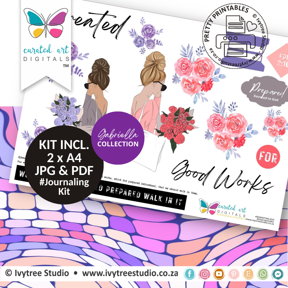 Prepared - journaling Kit - Gabriella collection - Curated Art Digitals - LillyB Design