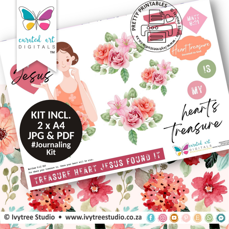Heart Treasure - journaling Kit - Gabriella collection - Curated Art Digitals - LillyB Design