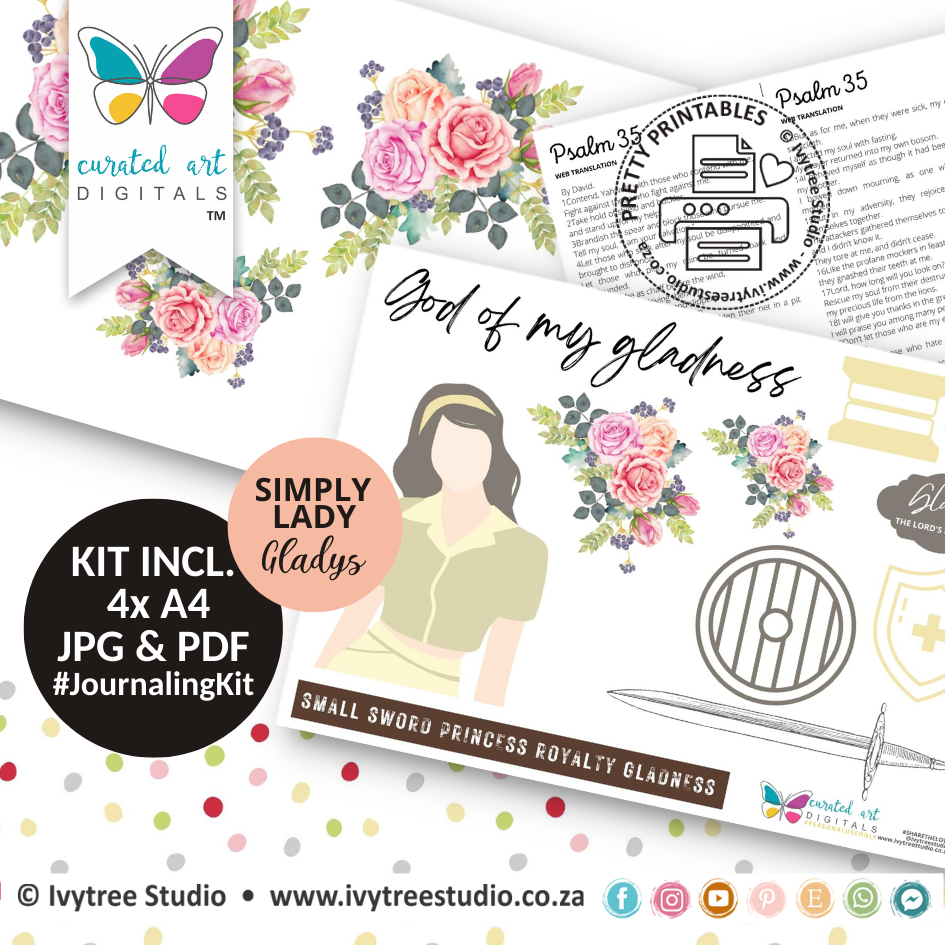 Gladys - Journaling Kit - Curated Art Digitals - LillyBDesign - English