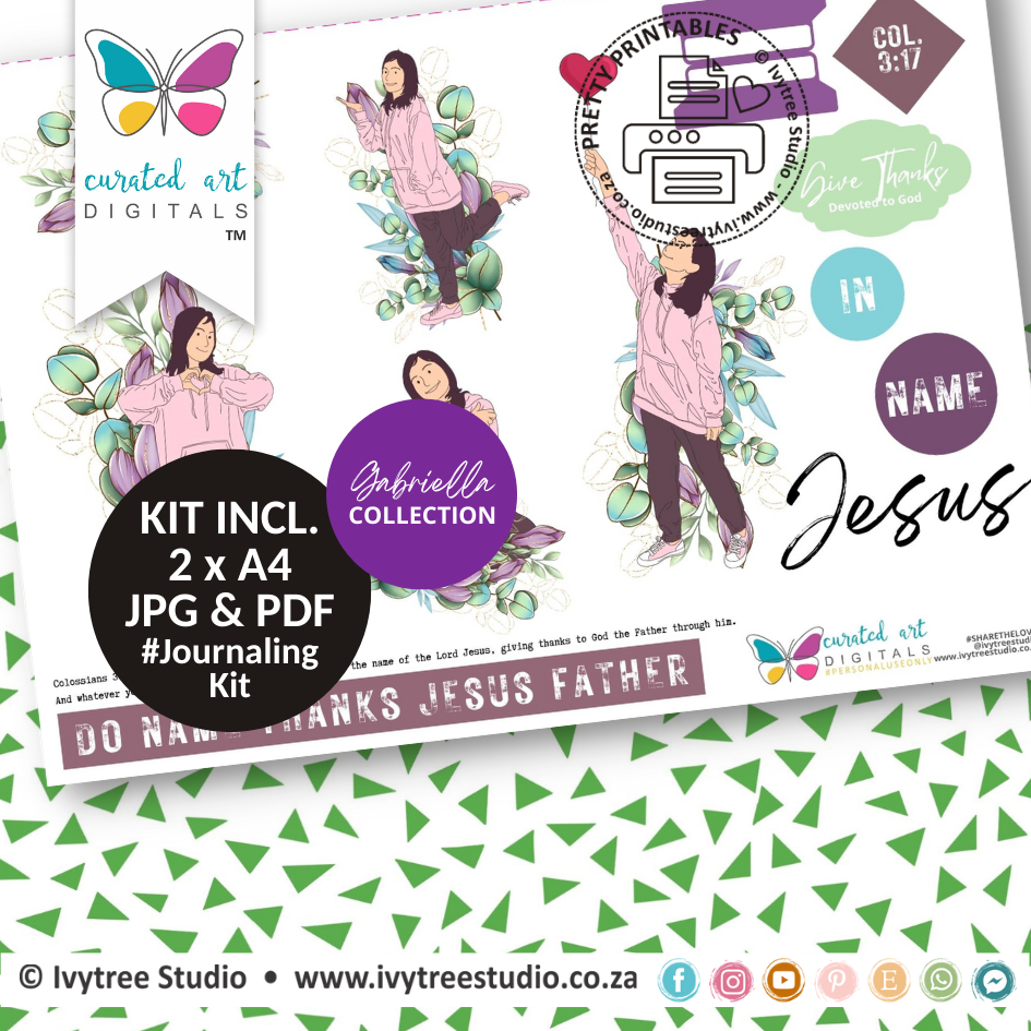 Give Thanks - Journaling Kit - Gabriella collection - Curated Art Digitals - LillyB Design