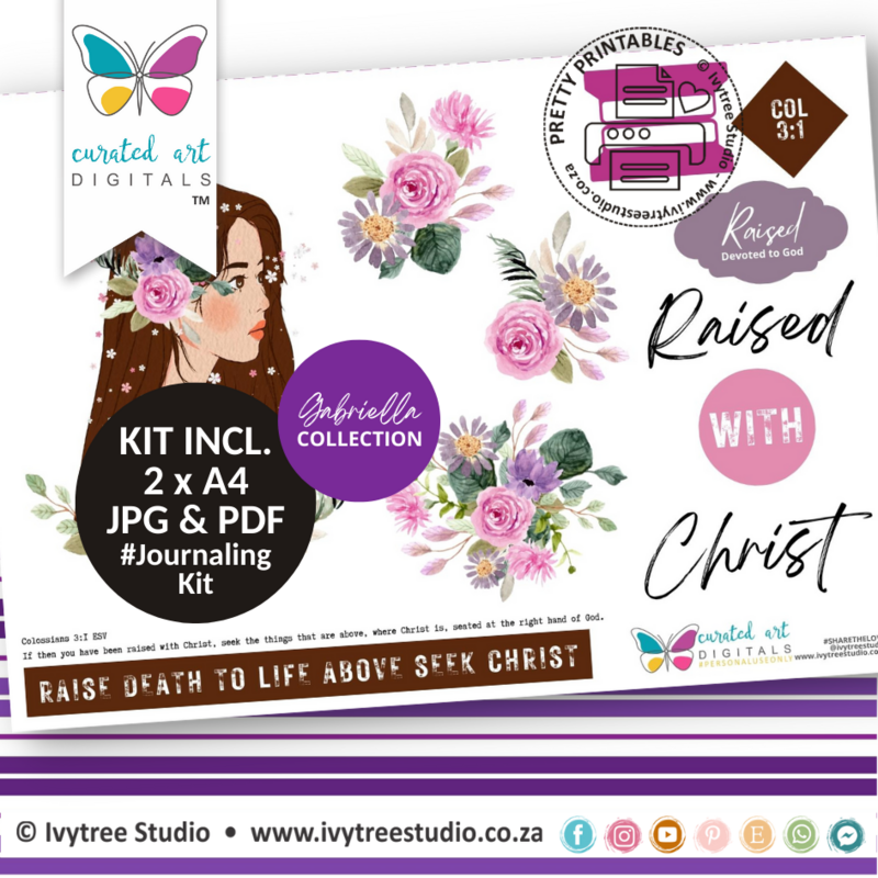 Raised - journaling Kit - Gabriella collection - Curated Art Digitals - LillyB Design