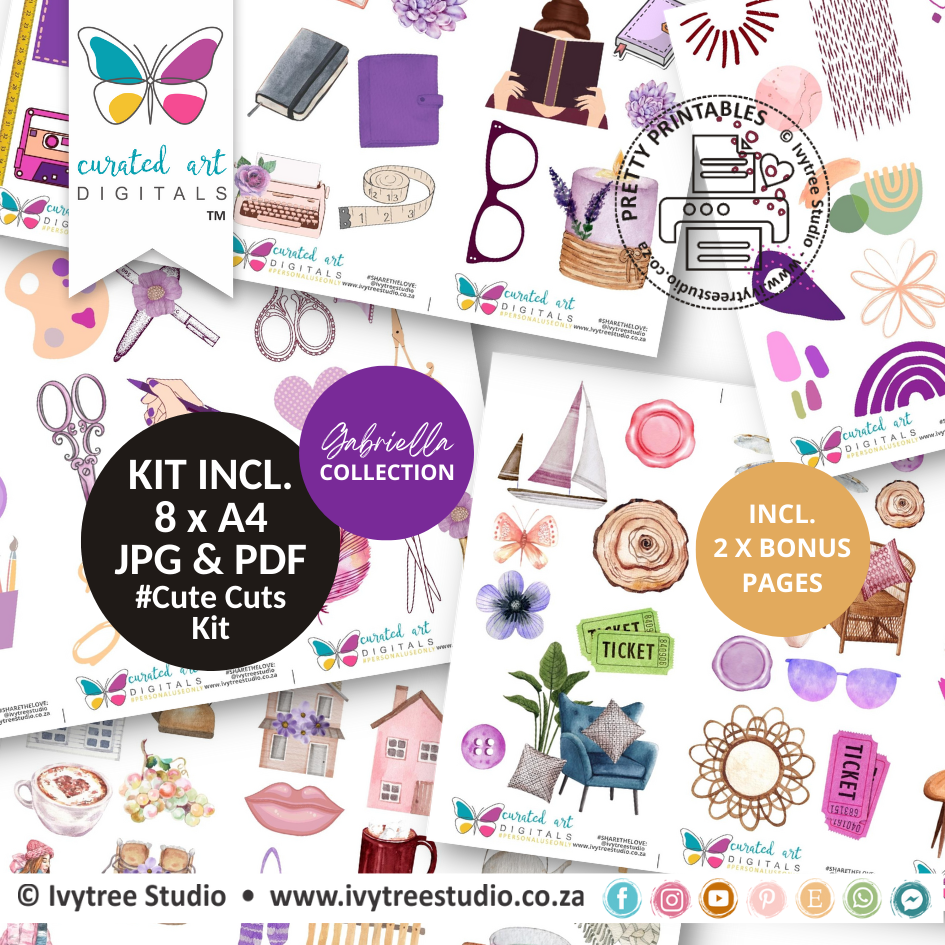 Cute Cuts Kit - Gabriella collection - Curated Art Digitals - LillyB Design