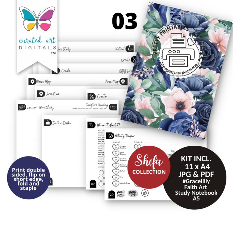 Gracelilly Faith Art Study Notebook 3 - Shefa Collection - Curated Art Digitals - Two designs for the price of one