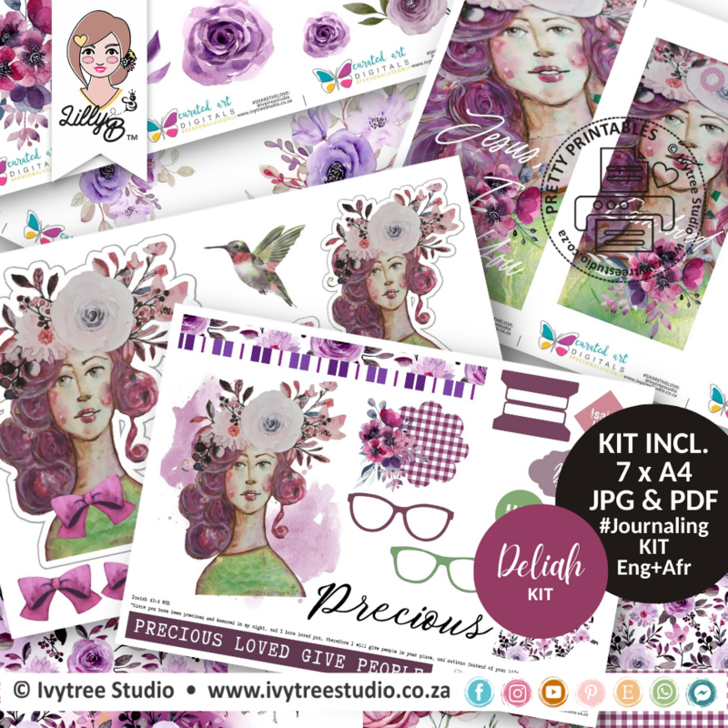 Deliah - Journaling Kit - Curated Art Digitals - LillyBDesign - English &amp; Afrikaans