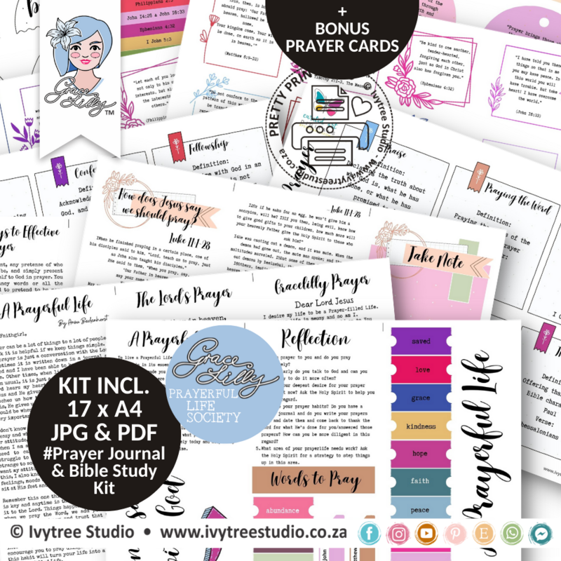 A Prayerful Life Bible Study Kit - Gracelilly Prayerful Life Society - Art by Ansu