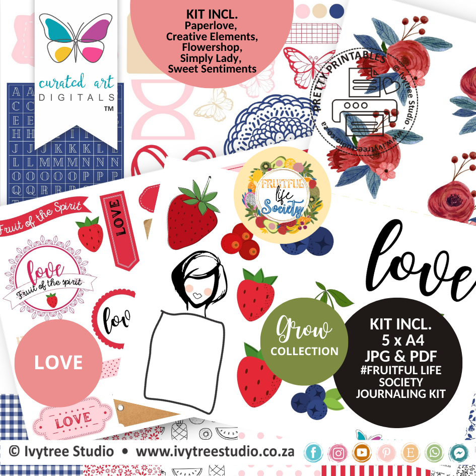 LOVE - Fruitful Life Society - Journaling Kit - Grow Collection - Curated Art Digitals