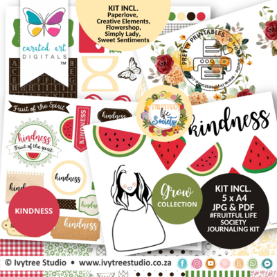 KINDNESS - Fruitful Life Society - Journaling Kit - Grow Collection - Curated Art Digitals