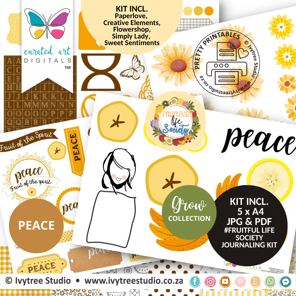 PEACE - Fruitful Life Society - Journaling Kit - Grow Collection - Curated Art Digitals