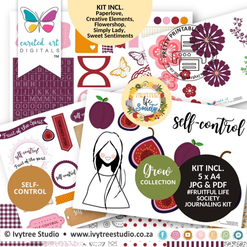 SELF-CONTROL - Fruitful Life Society - Journaling Kit - Grow Collection - Curated Art Digitals