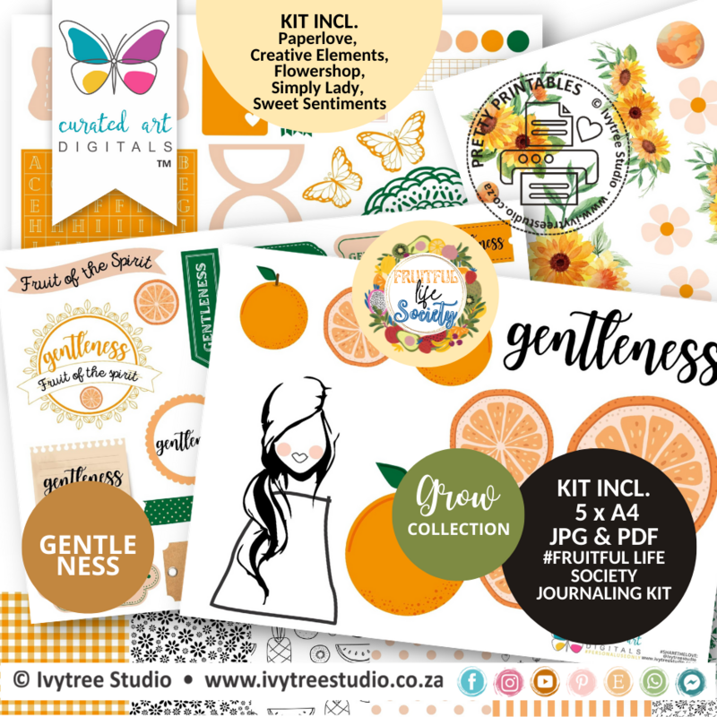 GENTLENESS - Fruitful Life Society - Journaling Kit - Grow Collection - Curated Art Digitals