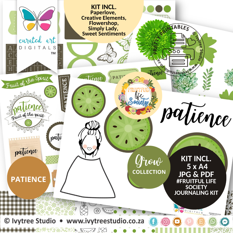 PATIENCE - Fruitful Life Society - Journaling Kit - Grow Collection - Curated Art Digitals