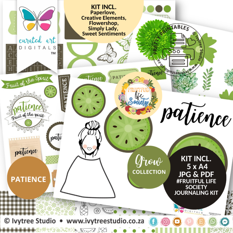 PATIENCE - Fruitful Life Society - Journaling Kit - Grow Collection - Curated Art Digitals
