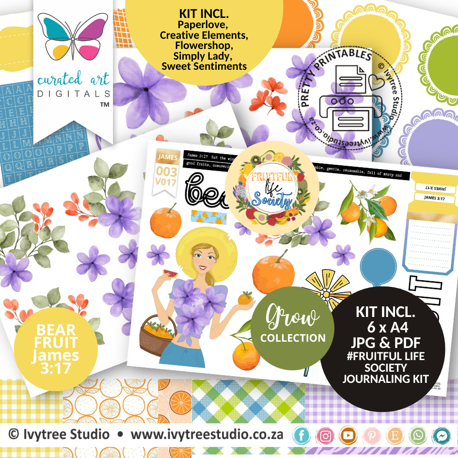 BEAR FRUIT - Fruitful Life Society - Journaling Kit - Grow Collection - Curated Art Digitals