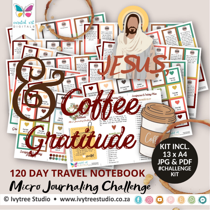 Ivytree Studio Gratitude Challenge 120-Day Journaling Challenge - Challenge Kit with Scripture Writing Plan and Gratitude Prompts - Now with updated Scripture Writing plan + tags