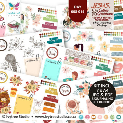 Bundle 2 - Bible Journaling Kits - Ivytree Studio Gratitude Challenge