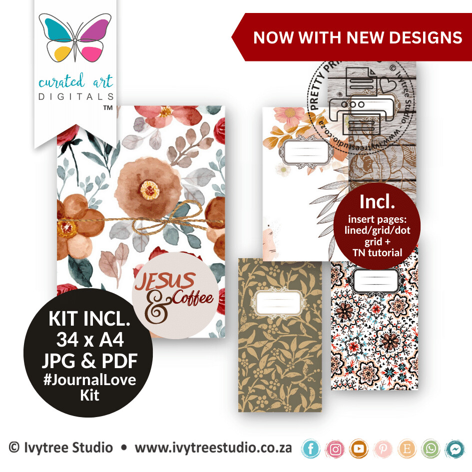 Journal Love Kit bundle - Ivytree Studio Gratitude Challenge - Incl. Updated TN set and 8x8 Journal covers