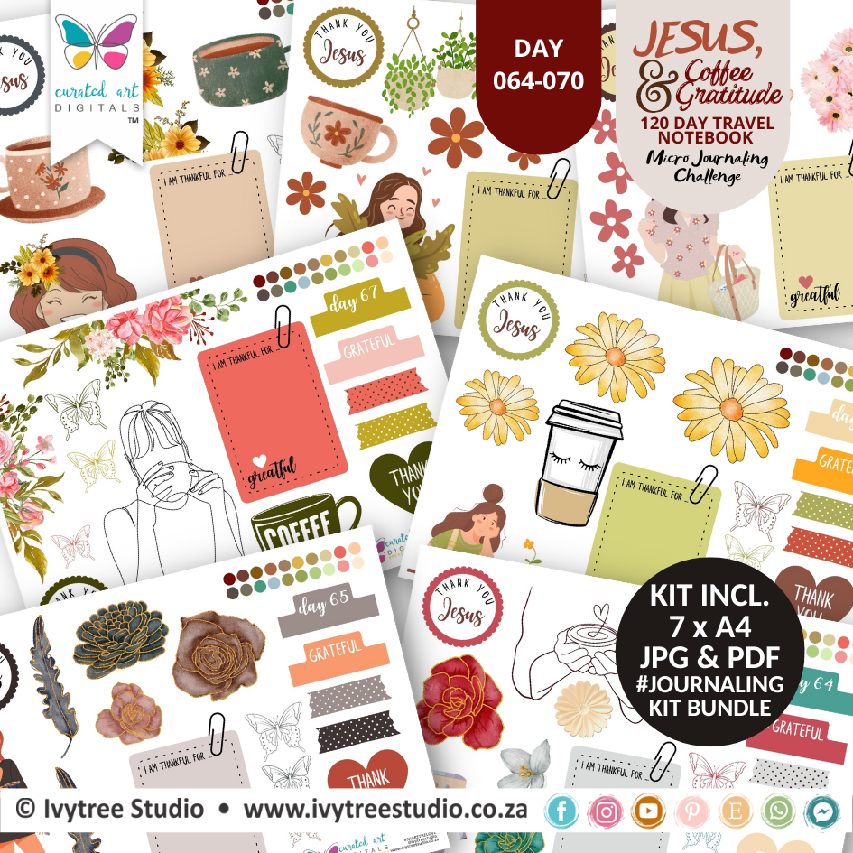 Bundle 10 - Bible Journaling Kits - Ivytree Studio Gratitude Challenge