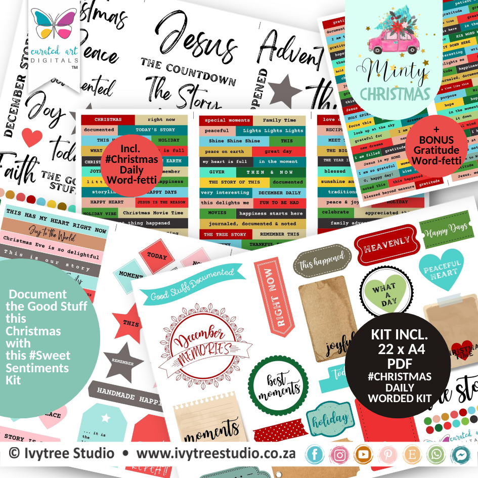 Worded Kit - Minty Christmas Collection - Document the Good Stuff Daily this Christmas