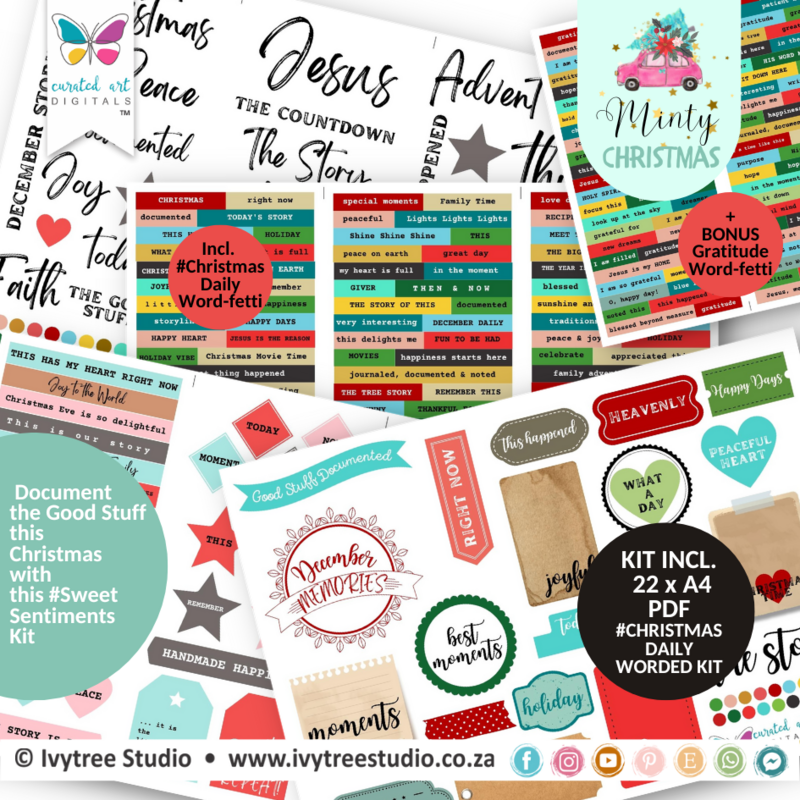 Worded Kit - Minty Christmas Collection - Document the Good Stuff Daily this Christmas