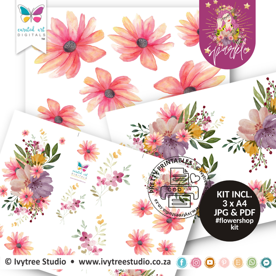 Flower Shop Kit - Sparkle Collection - Curated Art Digitals - LillyBDesign