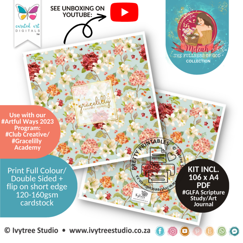 Gracelilly Faith Art Journal - 8x8 - Floral Edition - Meleah Collection - LillyB Design