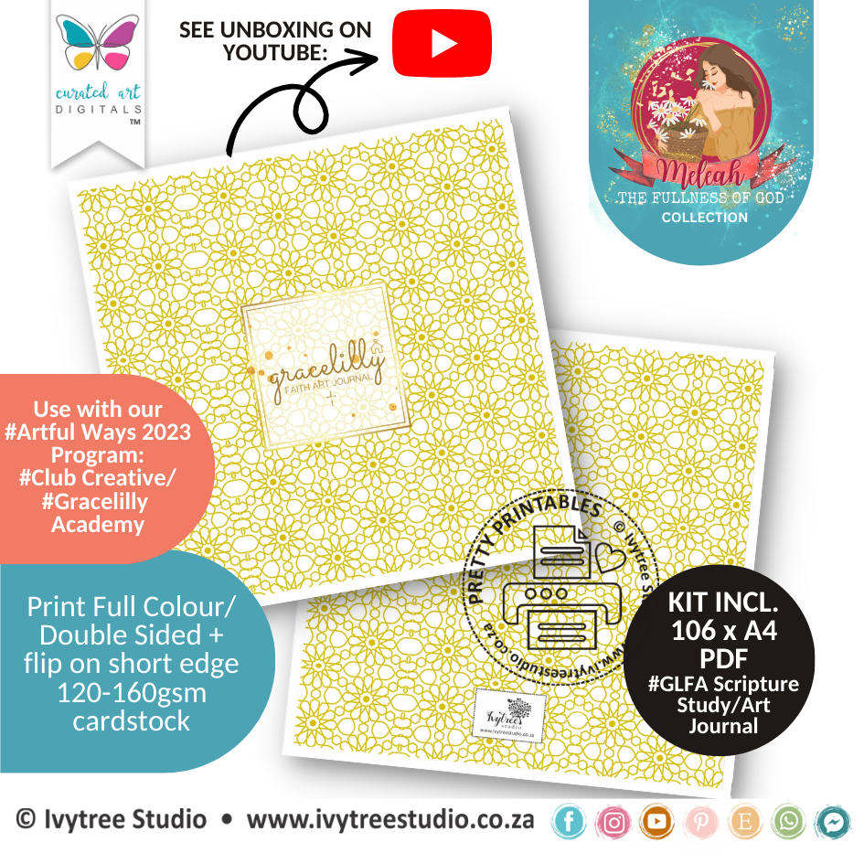 Gracelilly Faith Art Journal - 8x8 - Sunshine Edition - Meleah Collection - LillyB Design