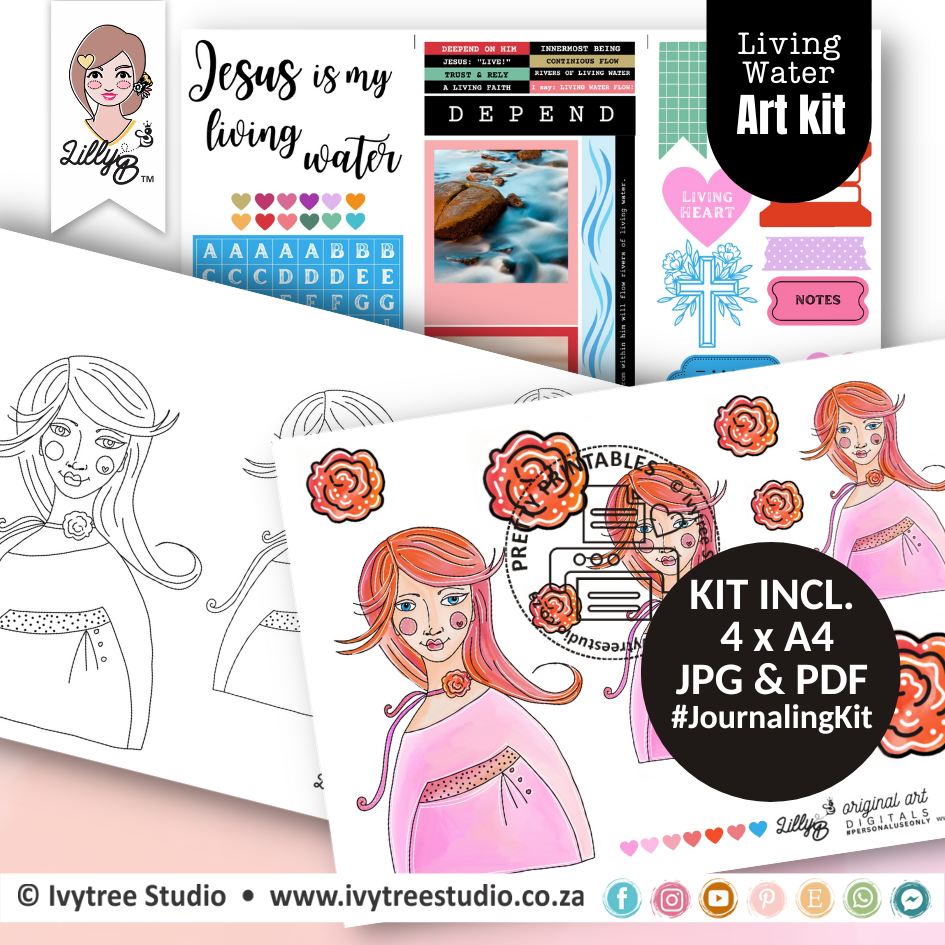Living Water  - Journaling Kit - LillyB Original Art Digitals