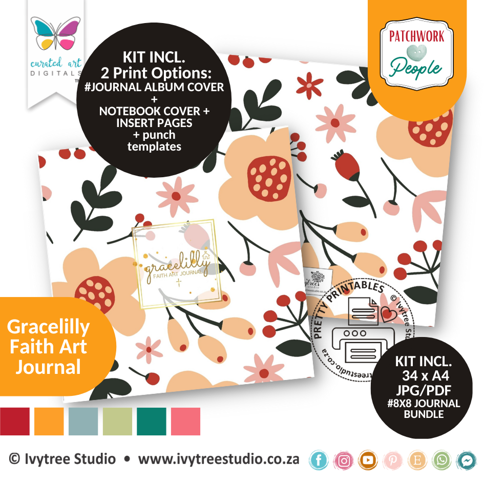Gracelilly Faith Art Journal | Printable Template Bundle | Patchwork People Collection | Ivytree Studio