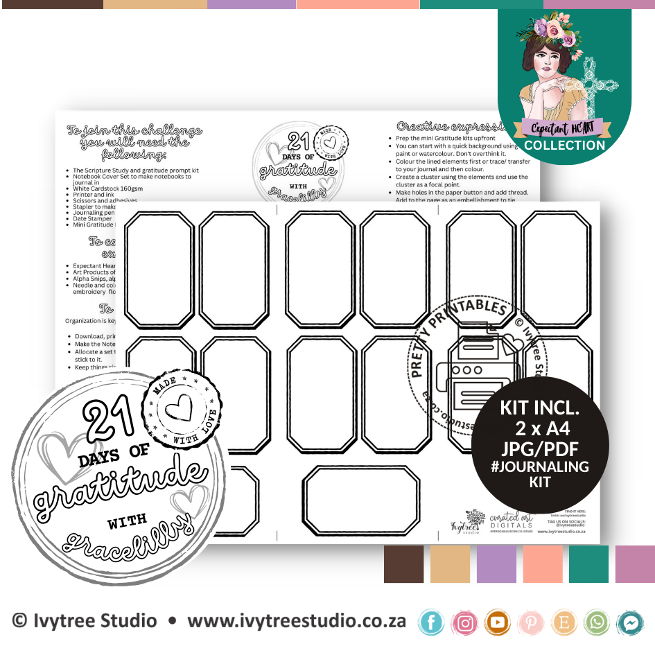 21 Days of Gratitude with Gracelilly Challenge Info and Journaling Spots - Expectant Heart Collection