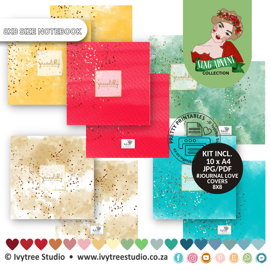 Gracelilly Faith Art Journal - 8x8 Journal Love Kit-Sing Advent Collection