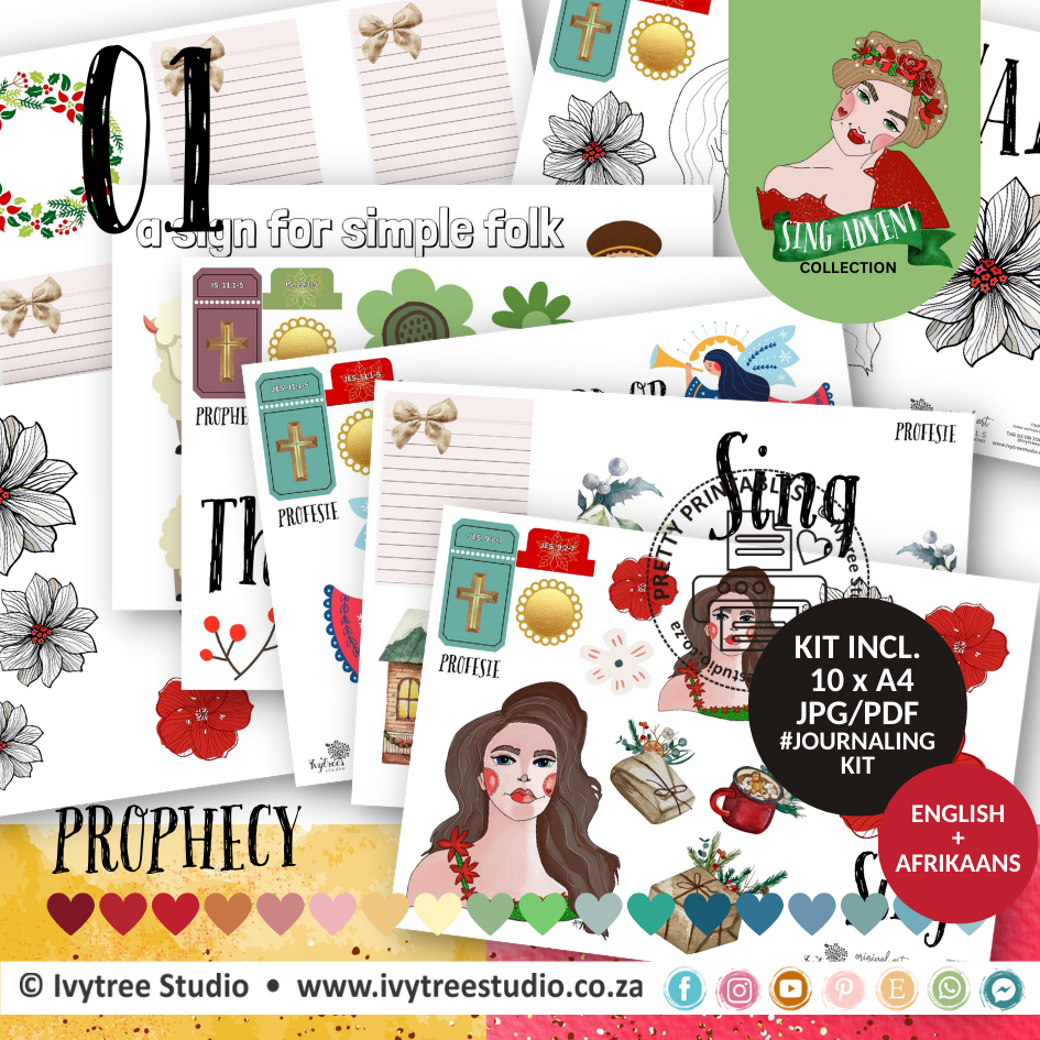 Prophecy Journaling Kit -Sing Advent Collection - Incl English &amp; Afrikaans Kit