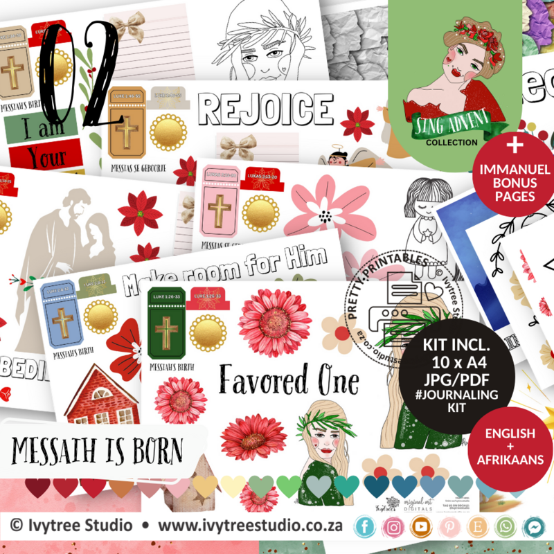 Messiah is Born Journaling Kit -Sing Advent Collection - Incl English &amp; Afrikaans Kit + Bonus pages