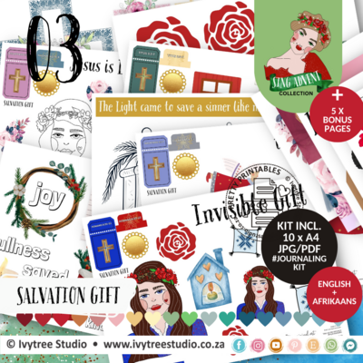 Gift of Salvation Journaling Kit -Sing Advent Collection - Incl English &amp; Afrikaans Kit + BONUS PAGES
