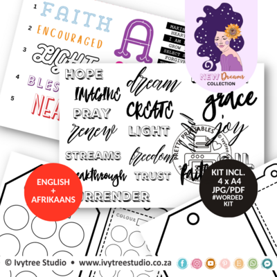 Worded Art Journaling Kit - New Dreams Collection