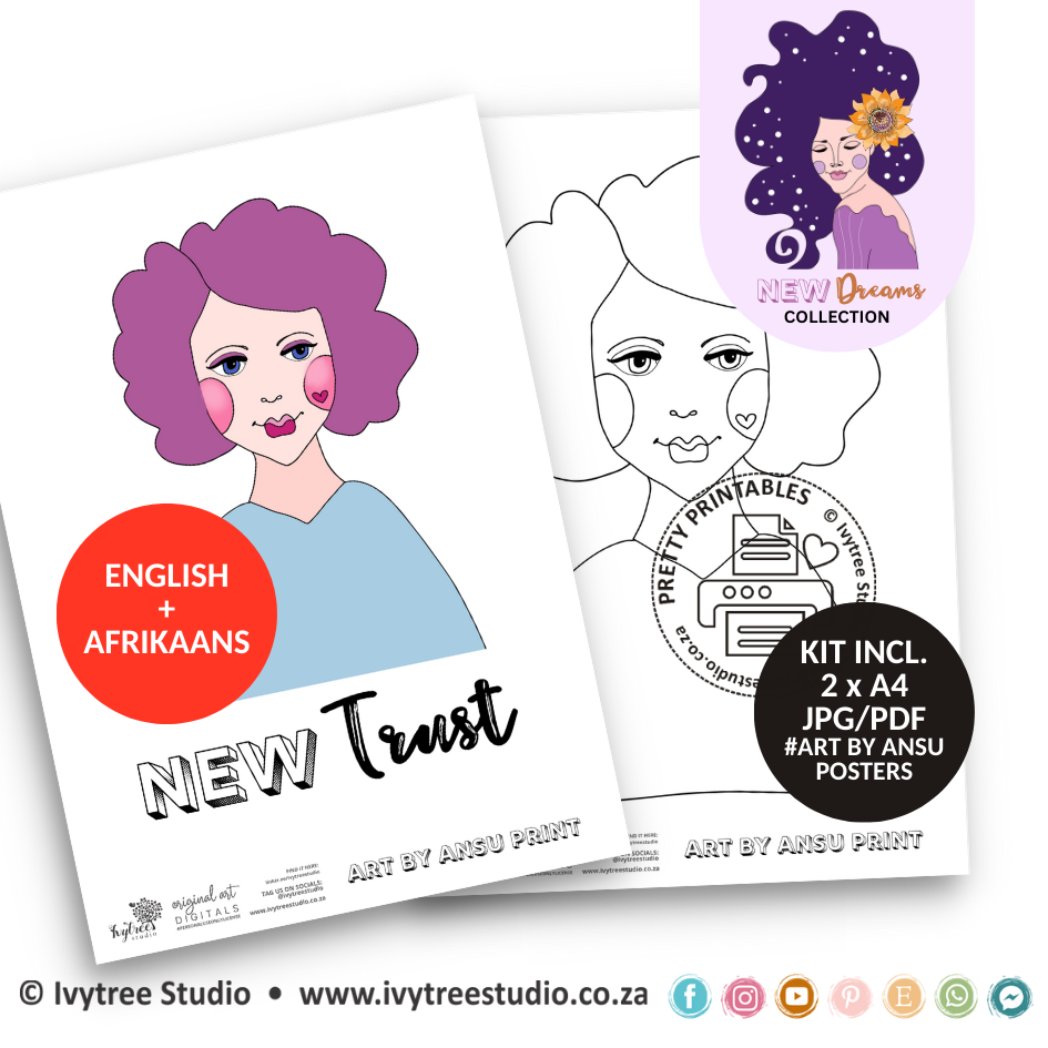 New Trust Art Poster - New Dreams Collection - Incl. English + Afrikaans