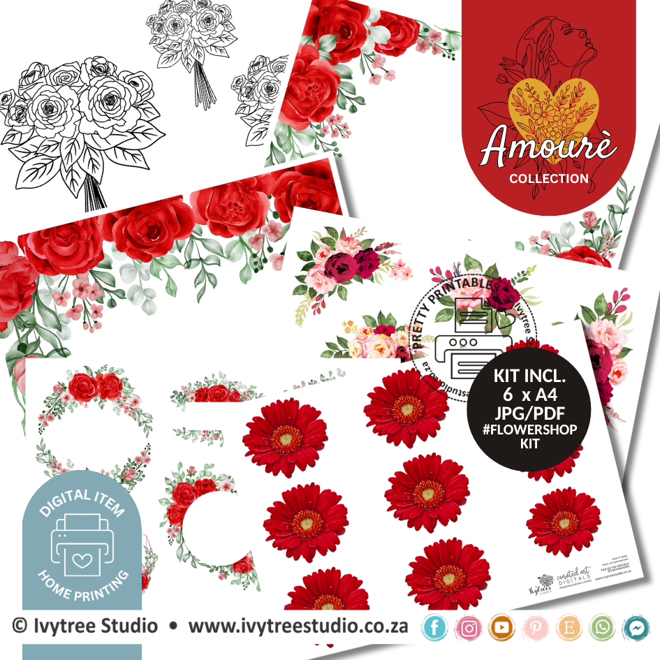 Amourè Flowershop Kit - Amourè Digital Collection - Personal Use Only items - Home printing