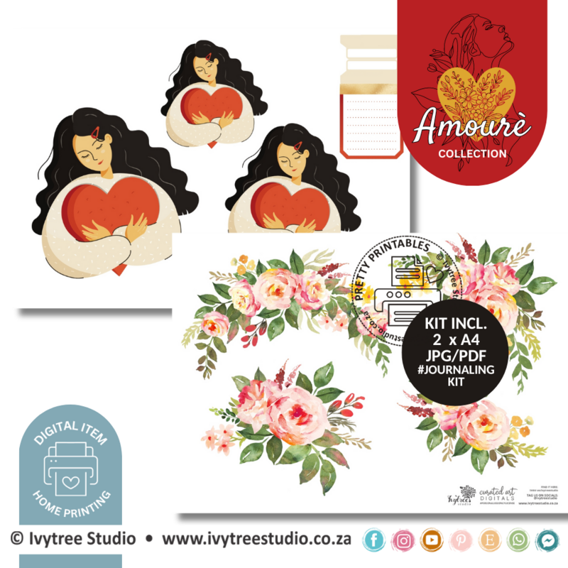 SET 2: Four in One Journaling Kits - Amourè Digital Collection - Personal Use Only items - Home printing