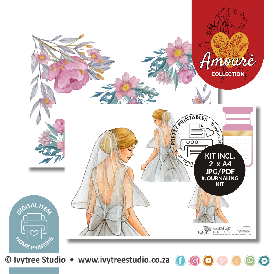 SET 3: Three in One Journaling Kits - Amourè Digital Collection - Personal Use Only items - Home printing