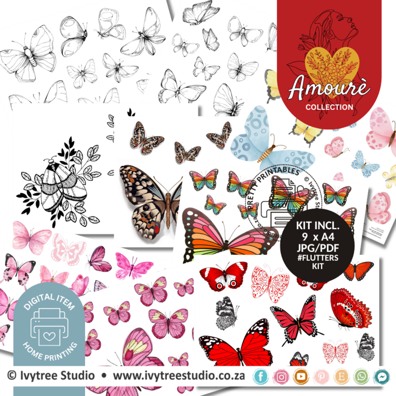 Flutter Sets - Two kits in one - Amourè Digital Collection - Personal Use Only items - Home printing
