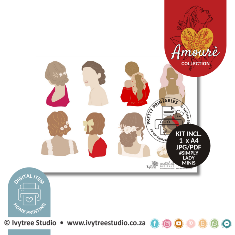 Simply Lady Minis - Amourè Digital Collection - Personal Use Only items - Home printing