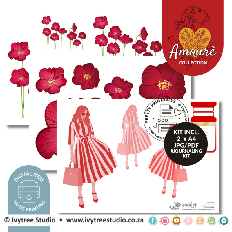 SET 1: Four in One Journaling Kits - Amourè Digital Collection - Personal Use Only items - Home printing