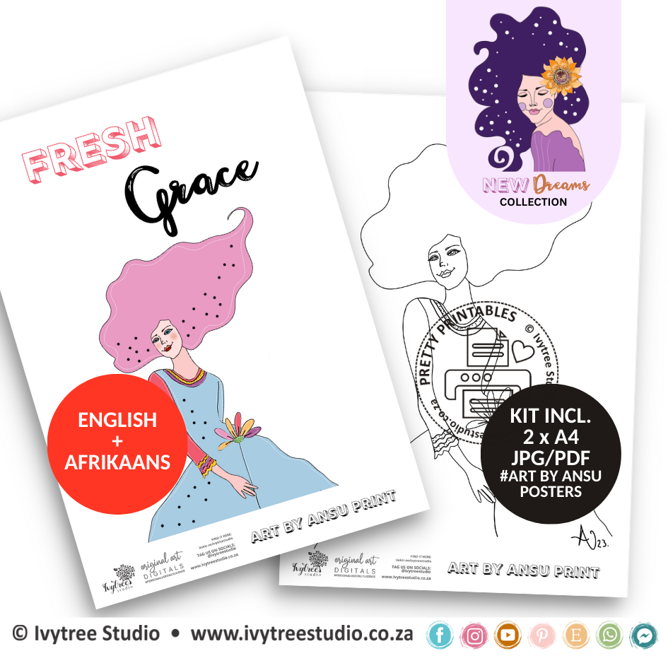 Fresh Grace Art Poster - New Dreams Collection - Incl. English + Afrikaans
