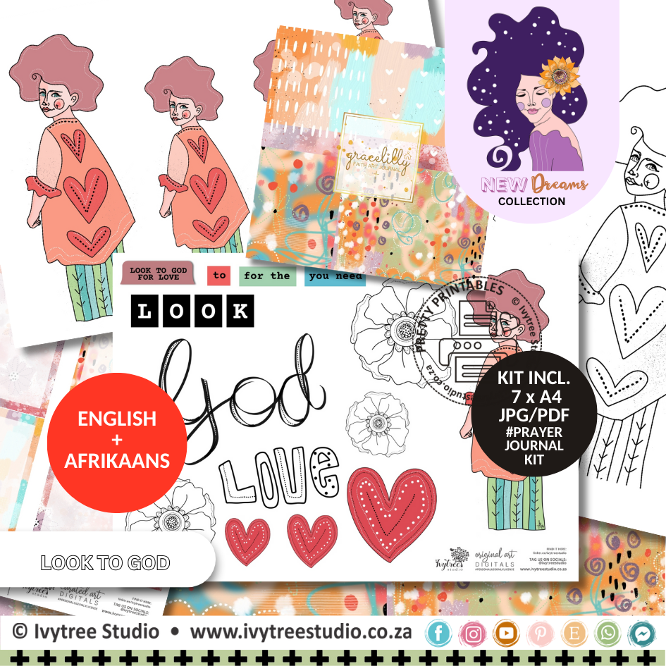Kit 3 - Look to God - Love Ambassador - Gracelilly Prayer Journaling Series - New Dreams Collection - Incl. Eng + Afr