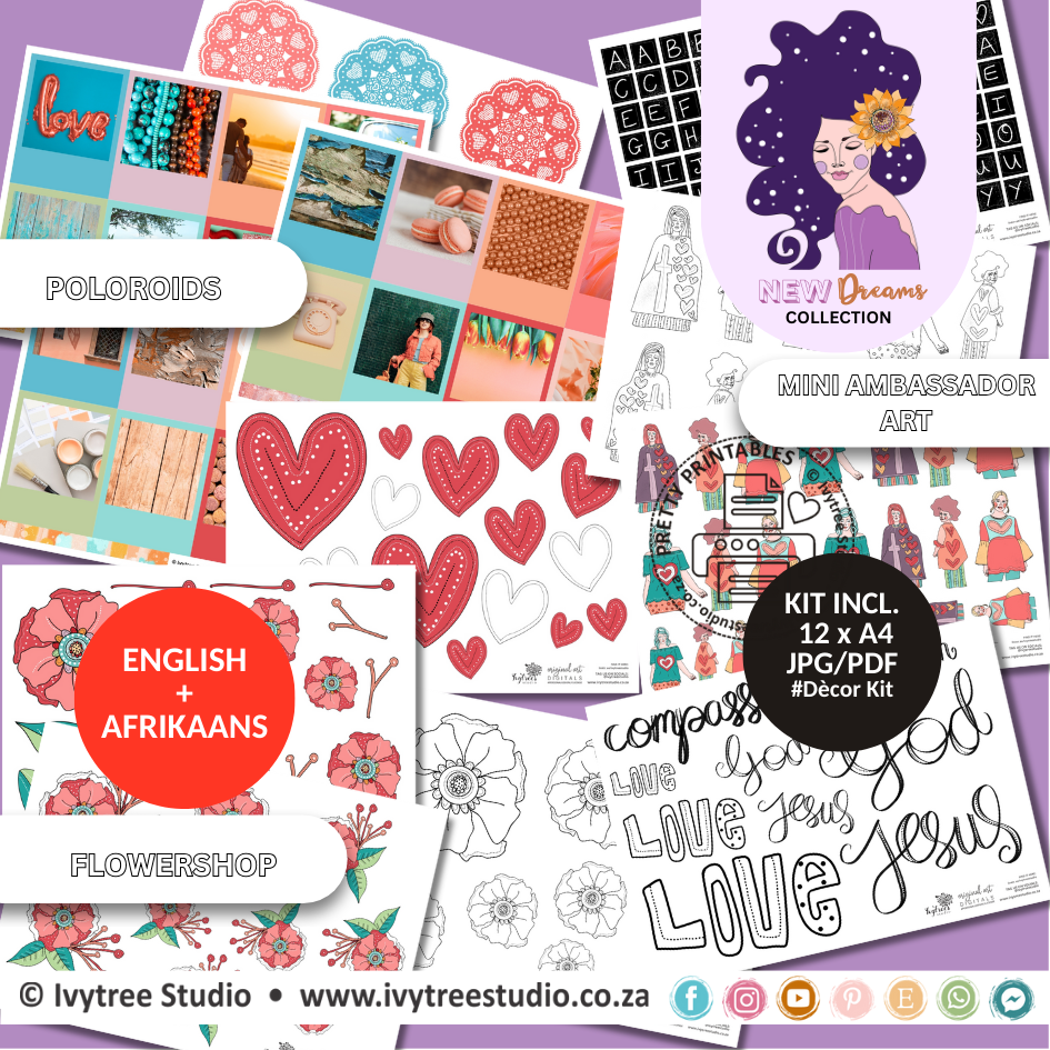 Dècor Kit - Love Ambassador - Gracelilly Prayer Journaling Series - New Dreams Collection - Incl. Eng + Afr