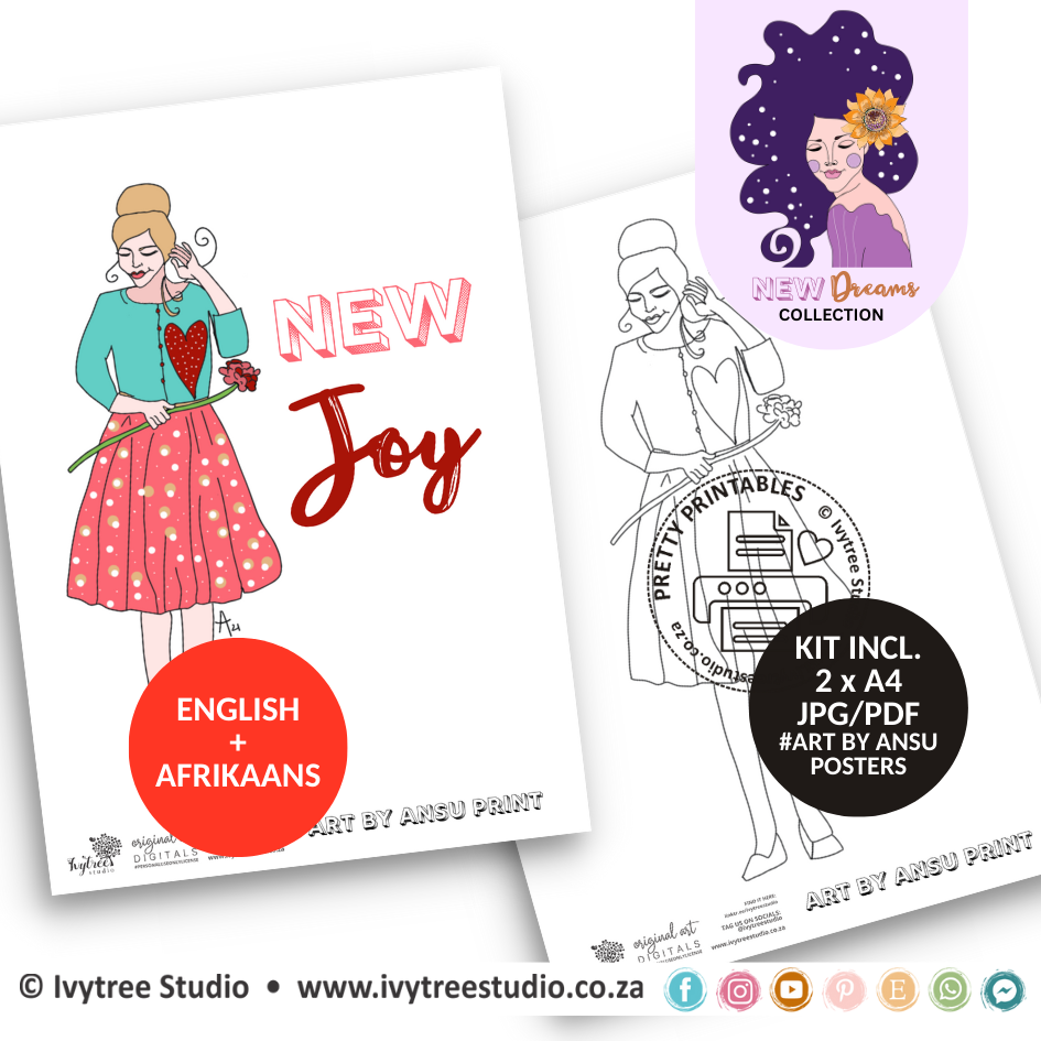New Joy Art Poster - New Dreams Collection - Incl. English + Afrikaans
