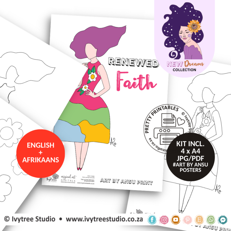 Renewed Faith Art Poster - New Dreams Collection - Incl. English + Afrikaans