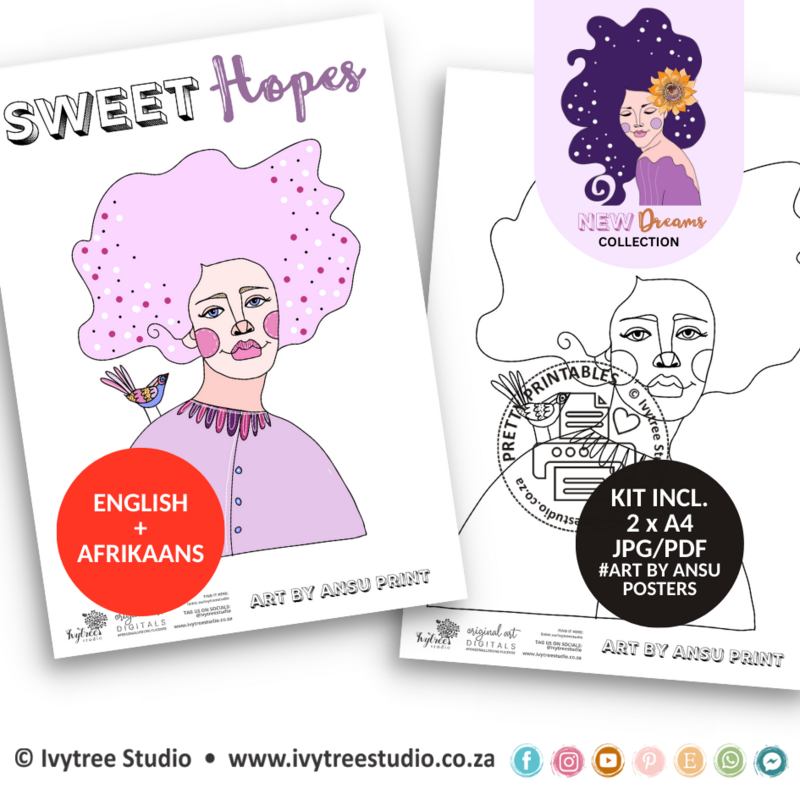 Sweet Hopes Art Poster - New Dreams Collection - Incl. English + Afrikaans