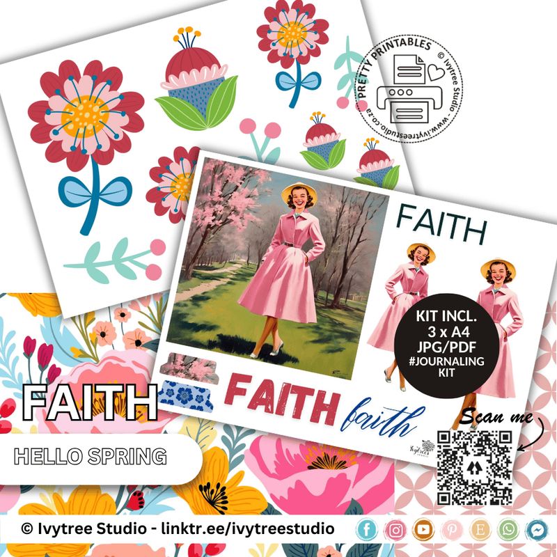 Faith/Kindness/Grace/Mercy Journaling Kits - Hello Spring Collection - Incl. hidden bonus!
