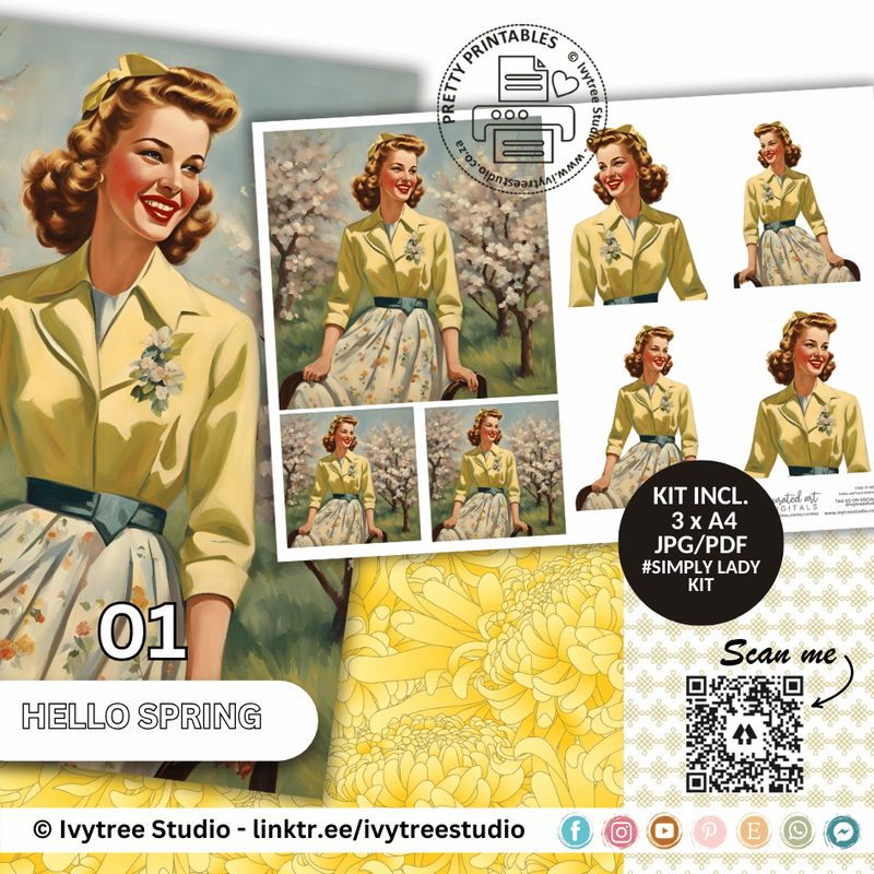 No 1-3 - Simply Lady Journaling Kits - Hello Spring Collection
