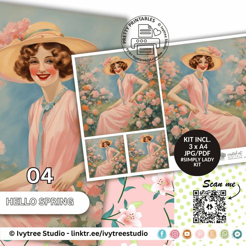 No 4-7 - Simply Lady Journaling Kits - Hello Spring Collection